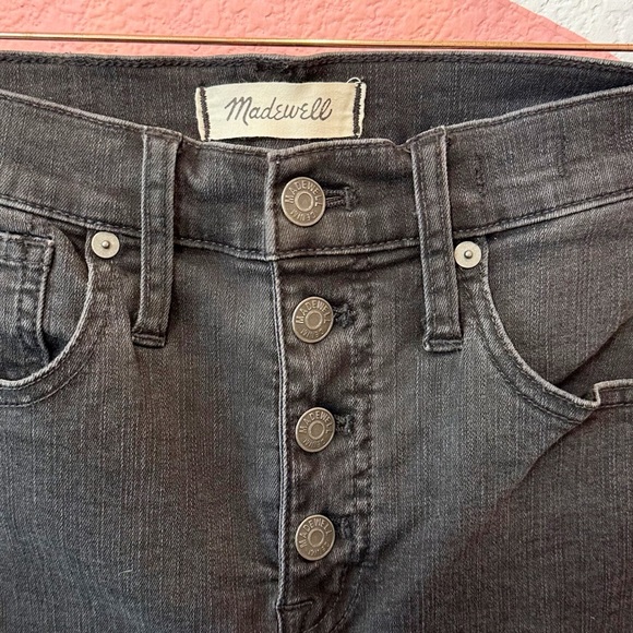 Madewell 10" High-Rise Skinny Jeans in Berkeley Black Button Fly 26 - Picture 3 of 11